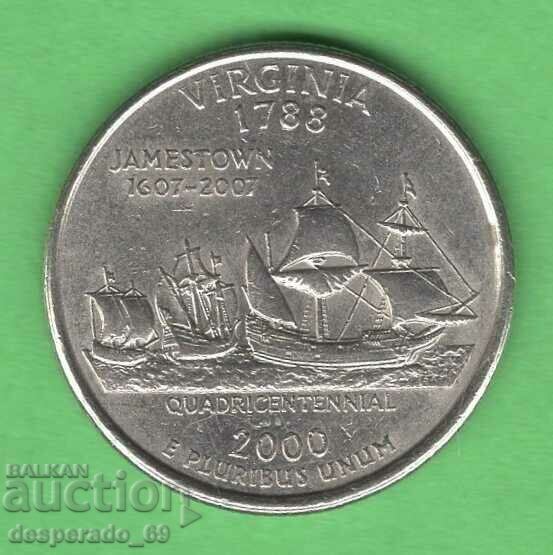 (¯`'•.¸ 25 cents 2000 P USA (Virginia)