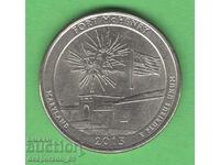 (¯`'•.¸ 25 cents 2013 P USA (Fort McHenry) aUNC .•'´¯)