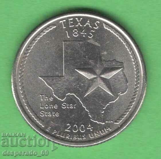 (¯`'•.¸ 25 de cenți 2004 P SUA (Texas) .•'´¯)