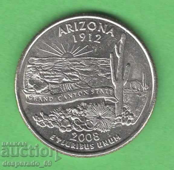 (¯`'•.¸ 25 cents 2008 P USA (Arizona) ¸.•'´¯)