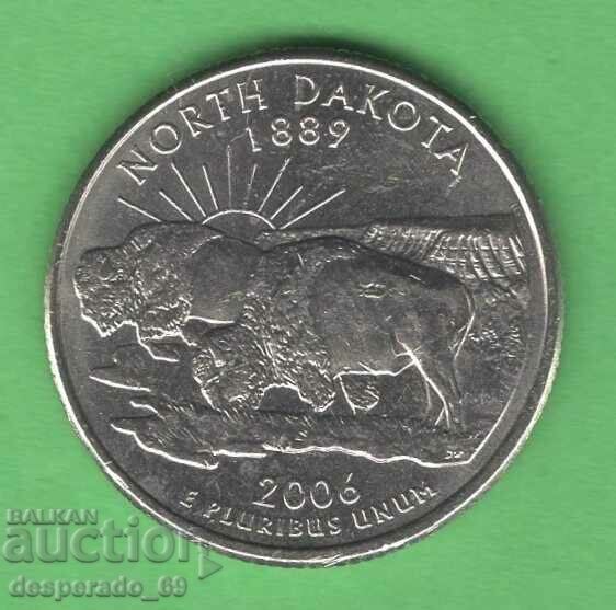 (¯`'•.¸ 25 de cenți 2006 P SUA (Dakota de Nord) ¸.•'´¯)