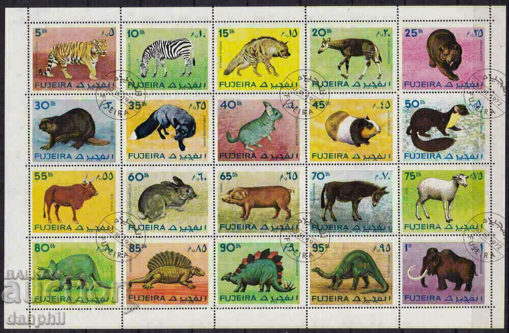 Fujairah 1972 „Dinozauri/Monștri”, ștampilă/Foaie STO-20 timbre