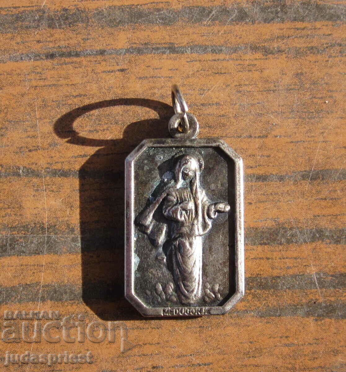 старинна сребърна икона иконка Божи Гроб висулка бижу