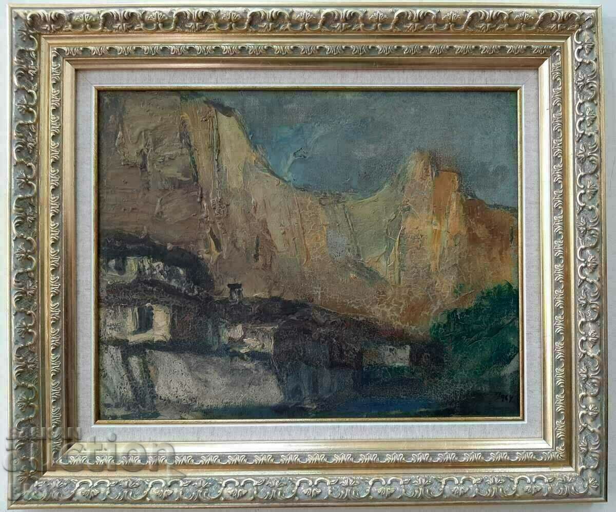 Ivan Hristov, Landscape from Melnik, oil 57/50