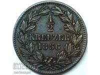 1/2 Kreuzer 1856 Germany Baden Friedrich