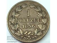 1 Kreuzer 1856 Baden Germania Prințul regent Friedrich