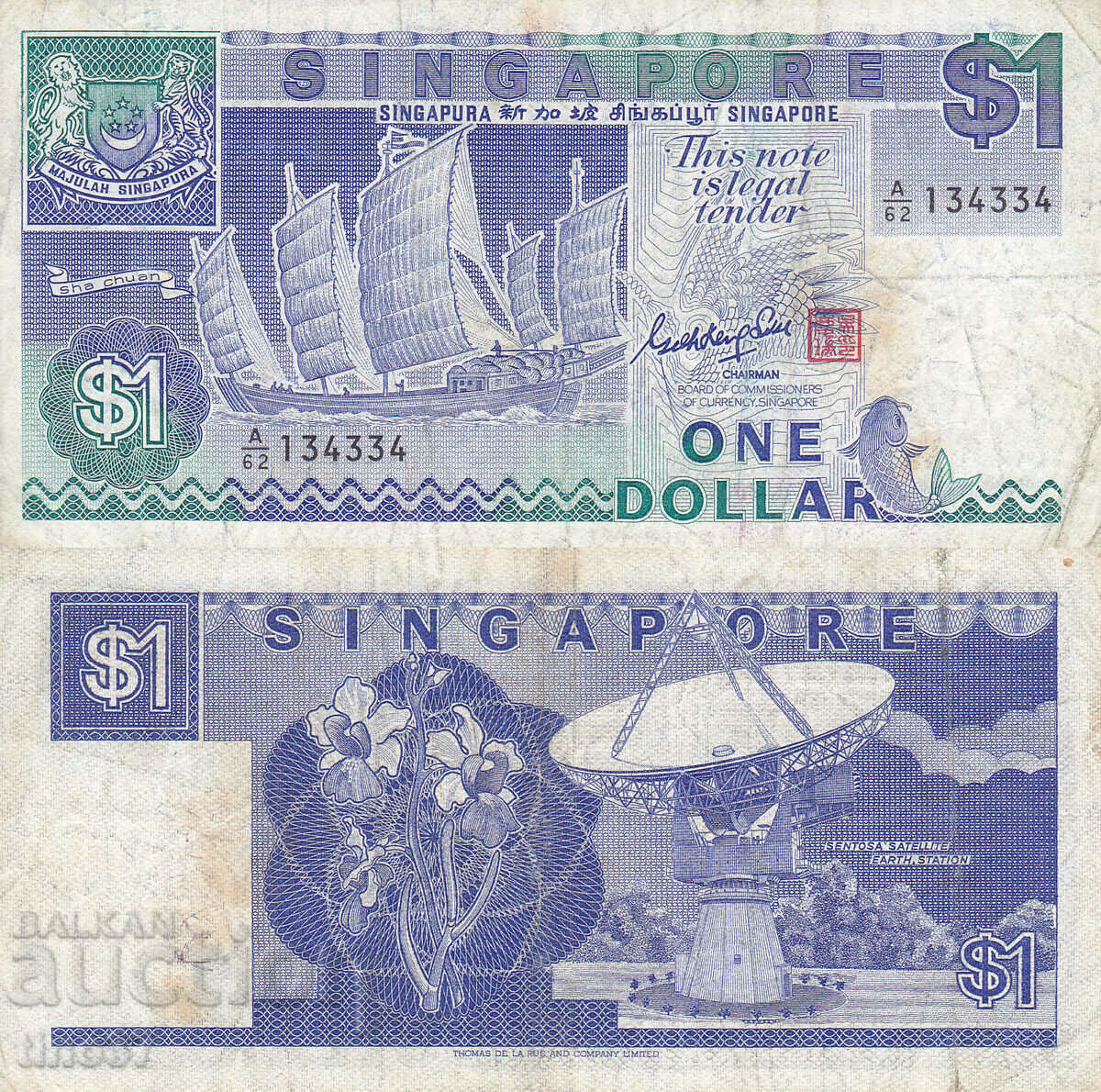 tino37- SINGAPORE - 1 DOLLAR - 1987