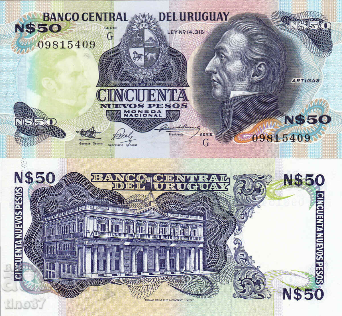 tino37- URUGUAY - 50 NOI PESOS - 1989 - UNC