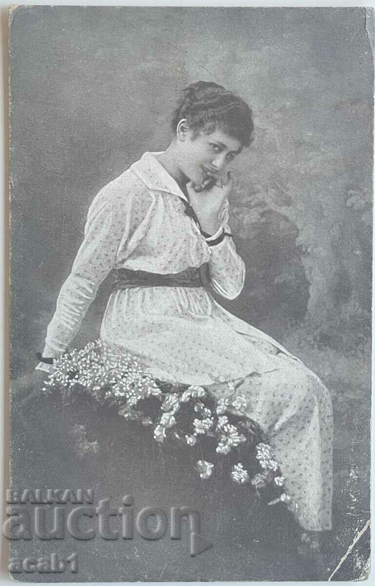 Lady and flowers