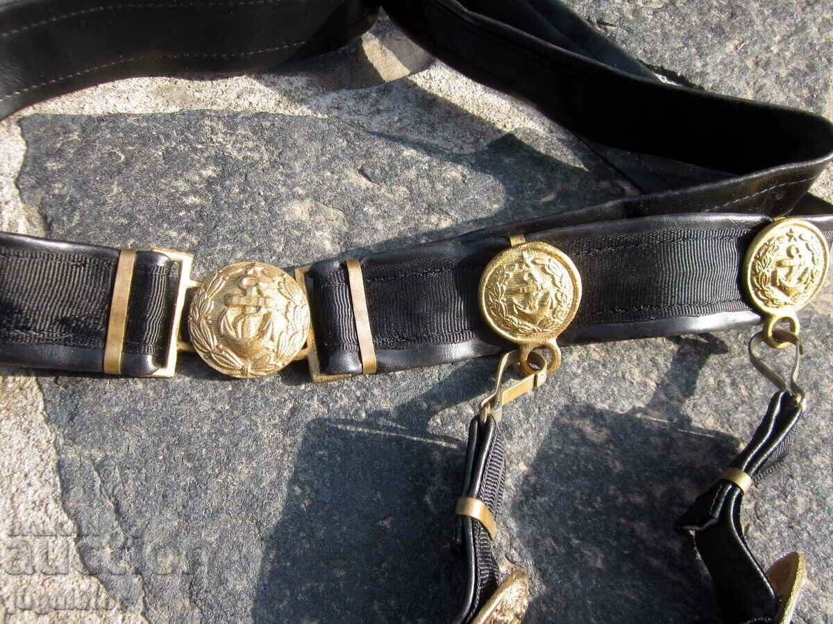 Bulgarian officer marine jacket set with belt and carriers with price 450.00 BGN | € 230.08