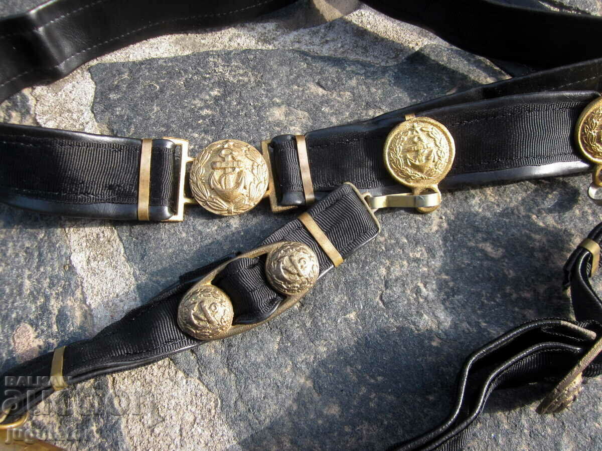 Auction  Bulgarian officer marine jacket set with belt and carriers