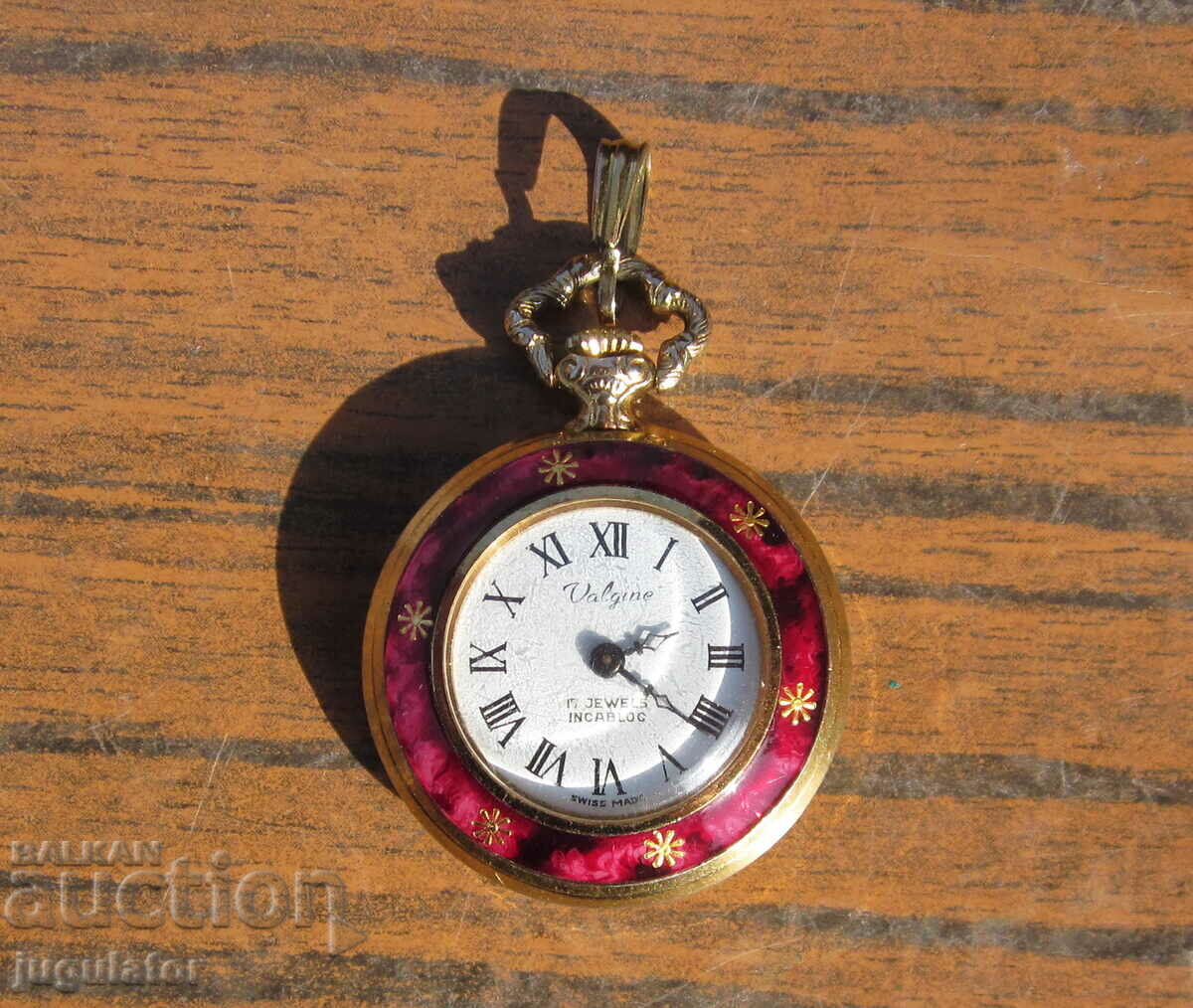 VALGINE old Swiss pocket watch gilded with enamel