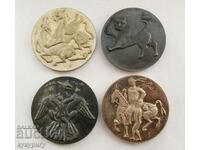 4 bucăți din vechile plăci de monede ale Muzeului Social NRB