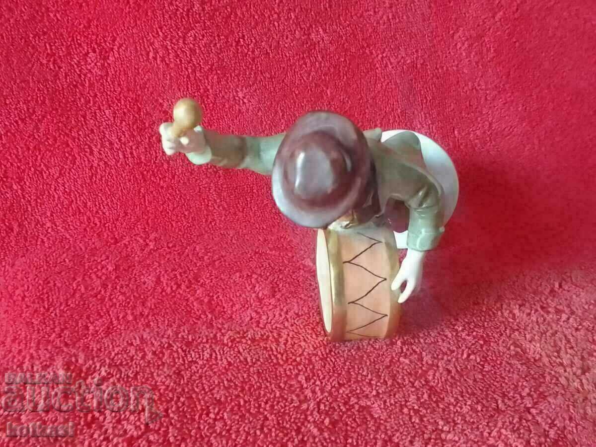 Old porcelain figurine Male Musician Drum marked hand painted - 6 Old porcelain figurine Male Musician Drum marked hand painted - 6
