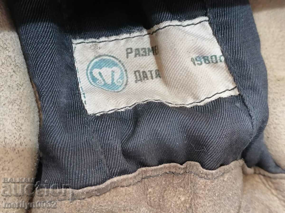 Cască din piele a unui pilot de luptă cască cască pălărie aviator cu preț 98.00 BGN | € 50.11