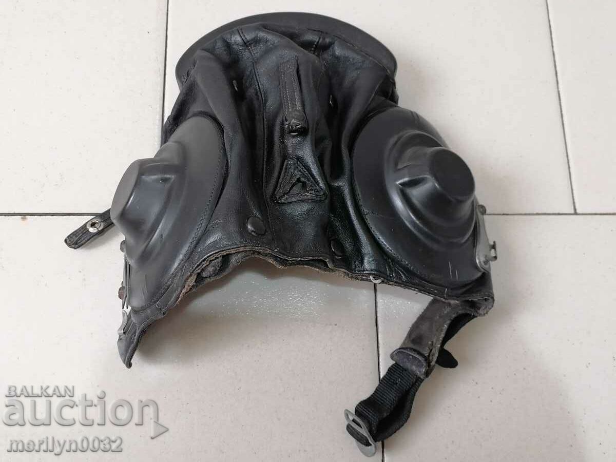 Licitație Cască din piele a unui pilot de luptă cască cască pălărie aviator