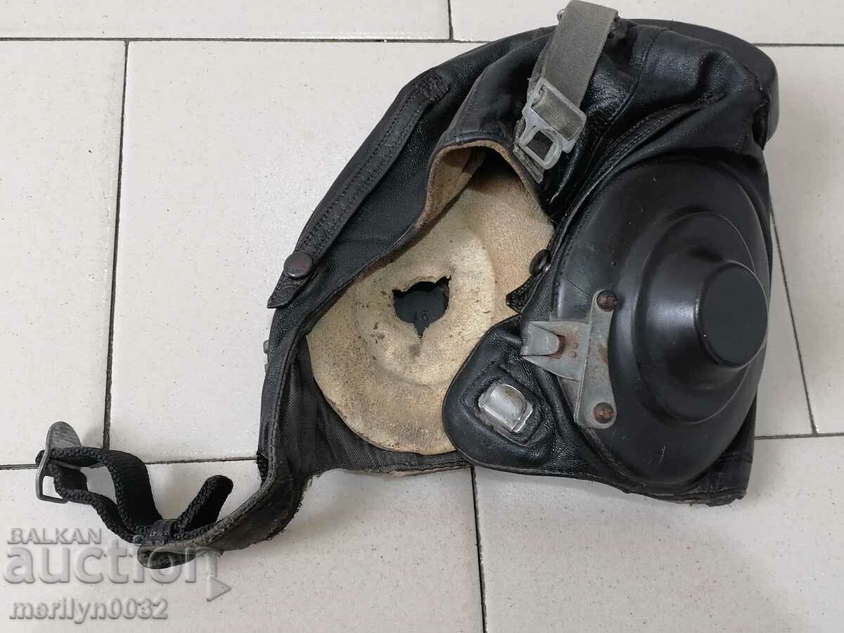 Cască din piele a unui pilot de luptă cască cască pălărie aviator - 6