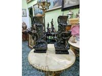 A pair of superb antique French figural decorations