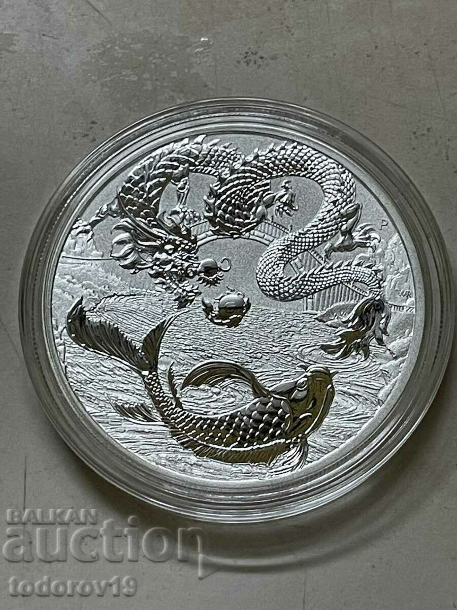 Auction Silver 1 oz Dragon and Fish Koi 2023 Auction Silver 1 oz Dragon and Fish Koi 2023
