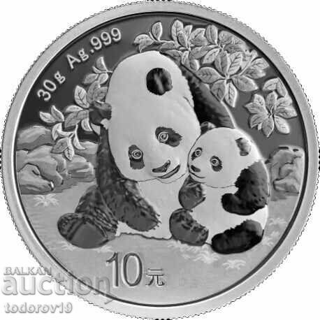 30 g Panda chinezesc argintiu 2024