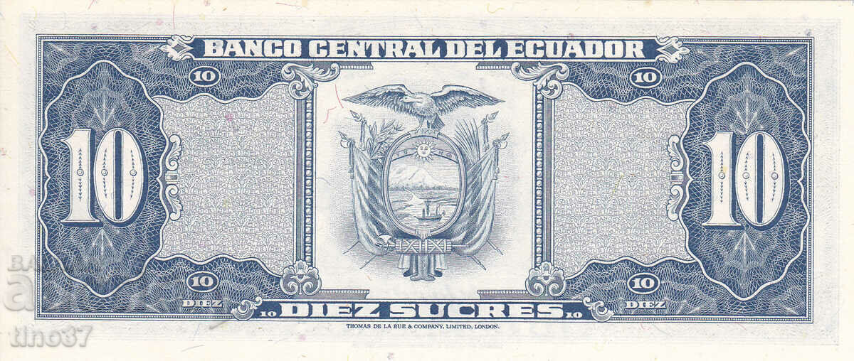 Auction  tino37- ECUADOR - 10 SUCRES - 1980 - UNC