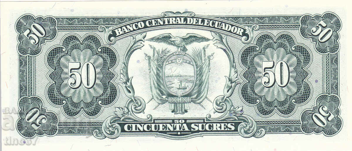 Auction  tino37- ECUADOR - 50 SUCRES - 1988 - UNC