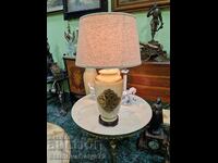 Прекрасна голяма антикварна белгийска порцеланова нощна ламп