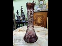 A wonderful antique red crystal vase