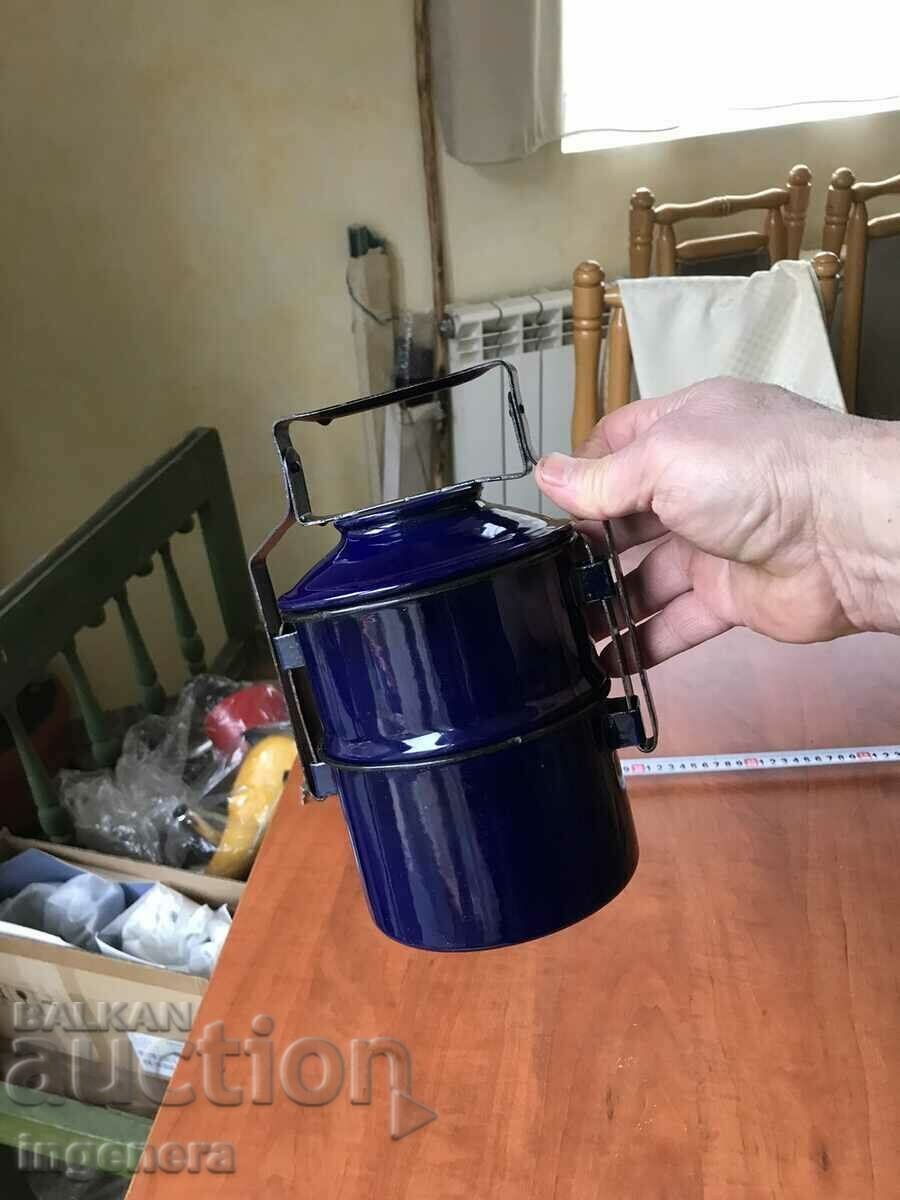 SEFERTAS ENAMEL DOUBLE DISH ANTIQUE PANICA KANCHE-1959 with price 48.00 BGN | € 24.54 SEFERTAS ENAMEL DOUBLE DISH ANTIQUE PANICA KANCHE-1959 with price 48.00 BGN | € 24.54