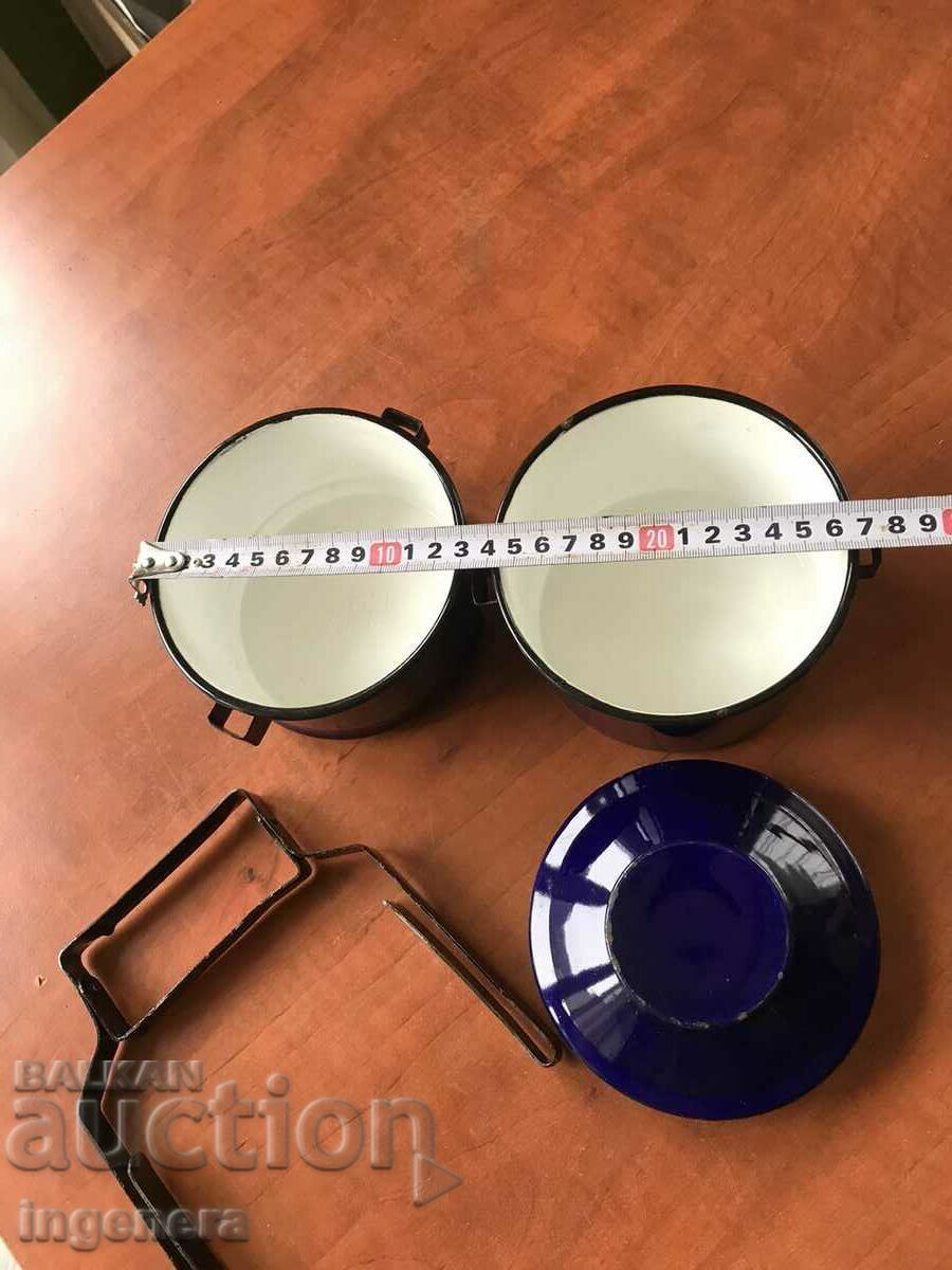 Delivery of SEFERTAS ENAMEL DOUBLE DISH ANTIQUE PANICA KANCHE-1959 Delivery of SEFERTAS ENAMEL DOUBLE DISH ANTIQUE PANICA KANCHE-1959