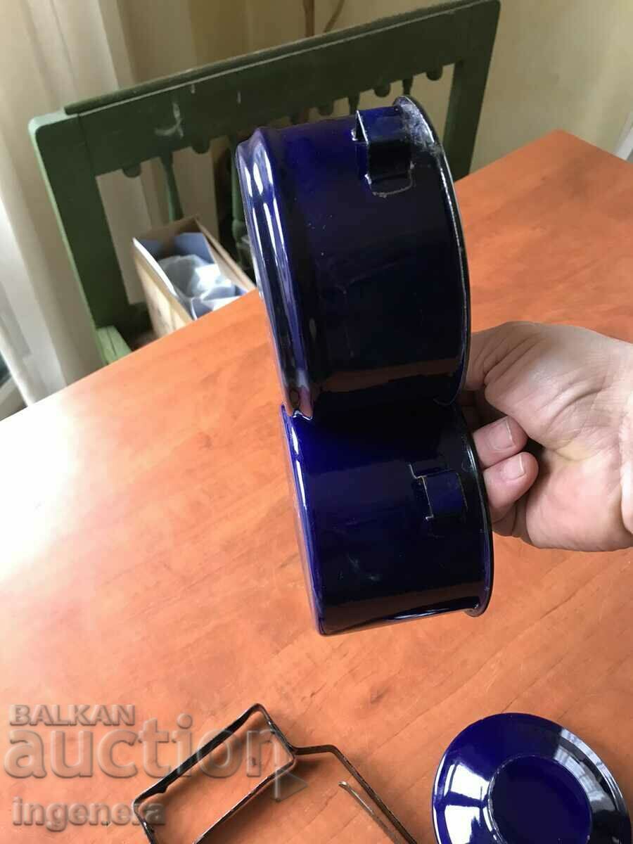 SEFERTAS ENAMEL DOUBLE DISH ANTIQUE PANICA KANCHE-1959 - 7 SEFERTAS ENAMEL DOUBLE DISH ANTIQUE PANICA KANCHE-1959 - 7