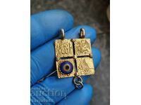Silver necklace Pendant with gold plating