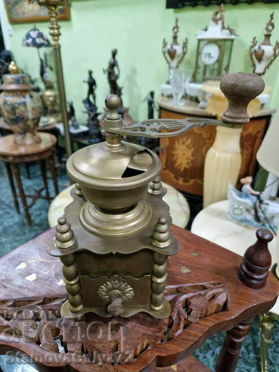 Auction  A great antique Belgian bronze coffee grinder