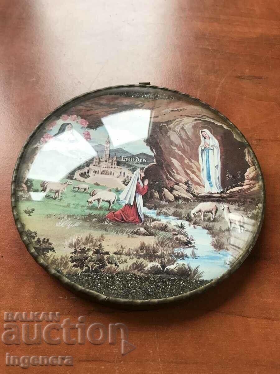 WALL PANEL - PRAYER BRASS FITTINGS SPHERICAL GLASS with price 23.00 BGN | € 11.76 WALL PANEL - PRAYER BRASS FITTINGS SPHERICAL GLASS with price 23.00 BGN | € 11.76