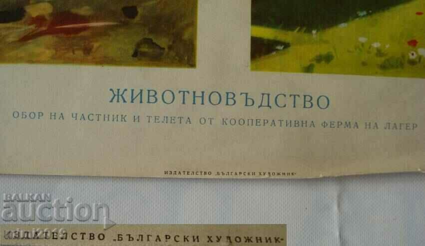 1950s Socialist Propaganda Color Poster with price 125.00 BGN | € 63.91 1950s Socialist Propaganda Color Poster with price 125.00 BGN | € 63.91