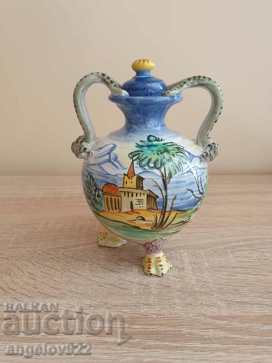 Italian porcelain amphora!
