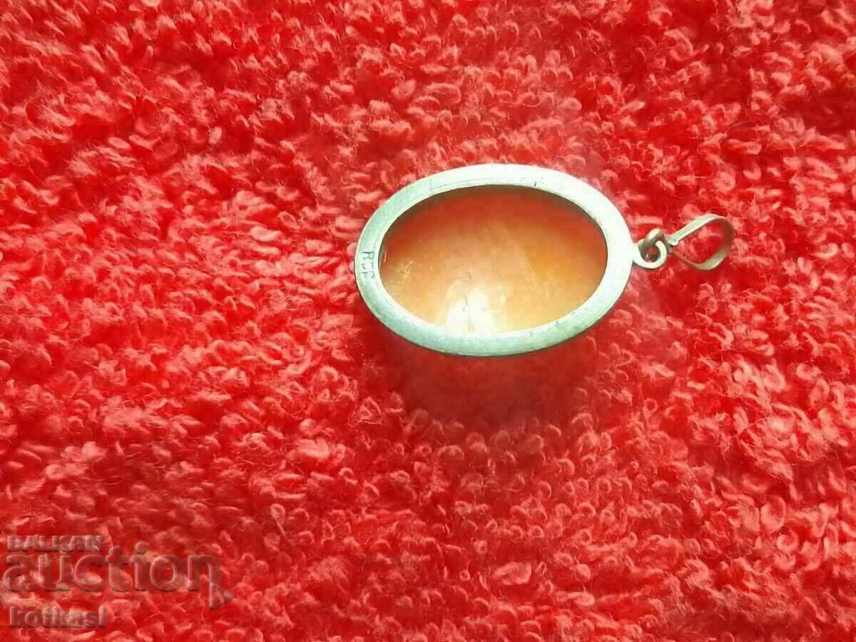Auction Old silver 800 hardware Gema Cameo pendant Auction Old silver 800 hardware Gema Cameo pendant