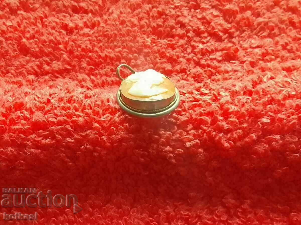 Old silver 800 hardware Gema Cameo pendant - 7 Old silver 800 hardware Gema Cameo pendant - 7