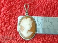 Old silver 800 hardware Gema Cameo pendant