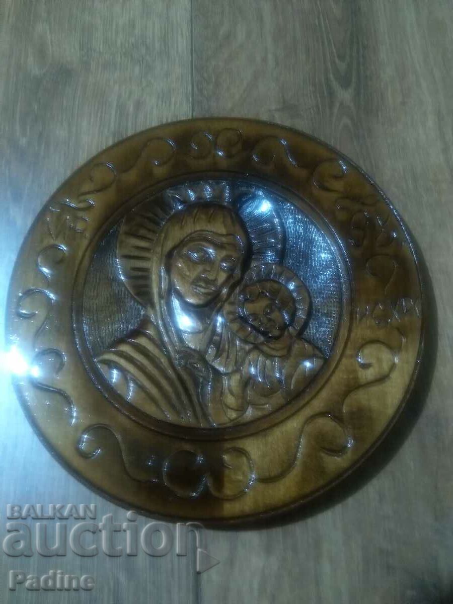 Virgin Mary and Jesus Christ handmade icon