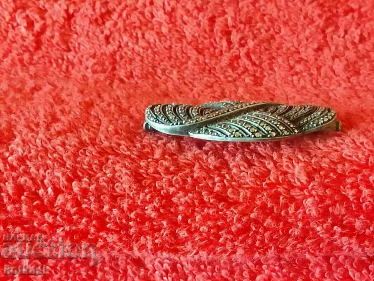 Old silver brooch markings semi-precious stones - 6 Old silver brooch markings semi-precious stones - 6