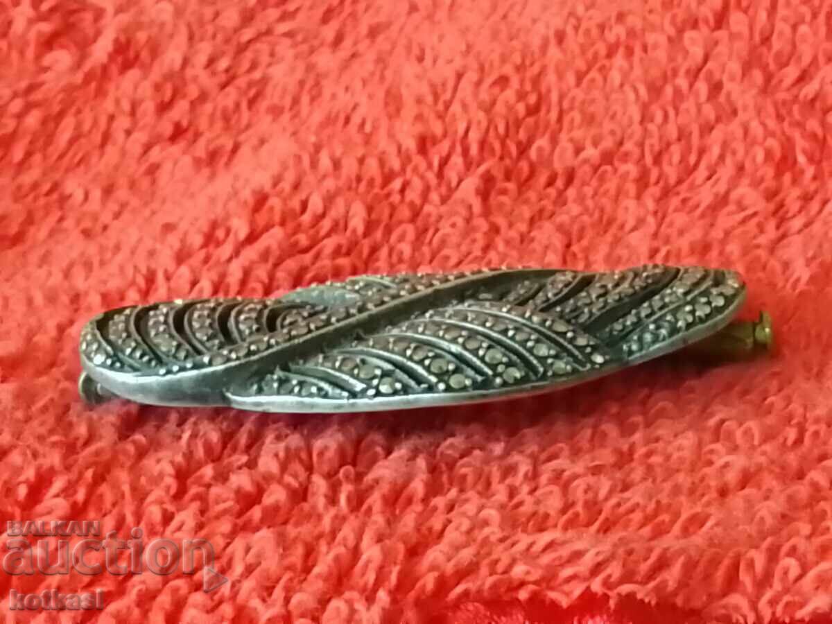 Broșă din argint vechi marcaj pietre semiprețioase - 6 Broșă din argint vechi marcaj pietre semiprețioase - 6