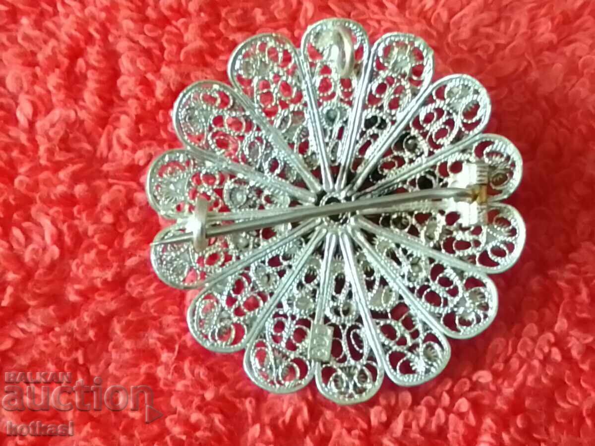 Δημοπρασία Παλαιό ασημένιο 800 Μπρόσχη Κρεμαστό κόσμημα φιλιγκράν