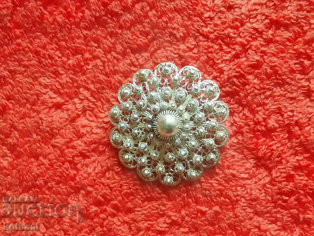 Old Silver 900 Filigree Brooch - 6 Old Silver 900 Filigree Brooch - 6