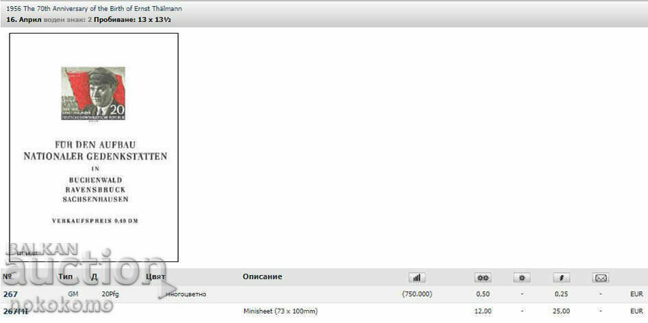 G. D. R with price 12.00 BGN | € 6.14 G. D. R with price 12.00 BGN | € 6.14