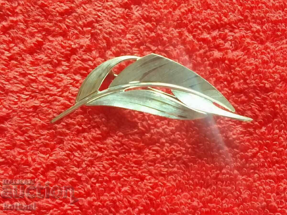 Old Silver 835 Feather Brooch - 5 Old Silver 835 Feather Brooch - 5