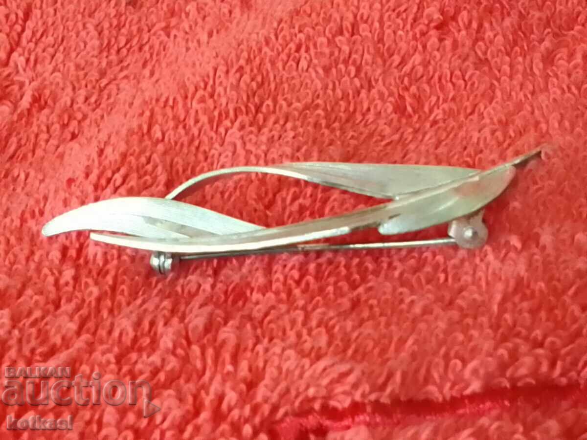 Παλιά καρφίτσα με πούπουλα ασήμι 835 - 5