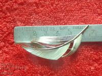 Old Silver 835 Feather Brooch