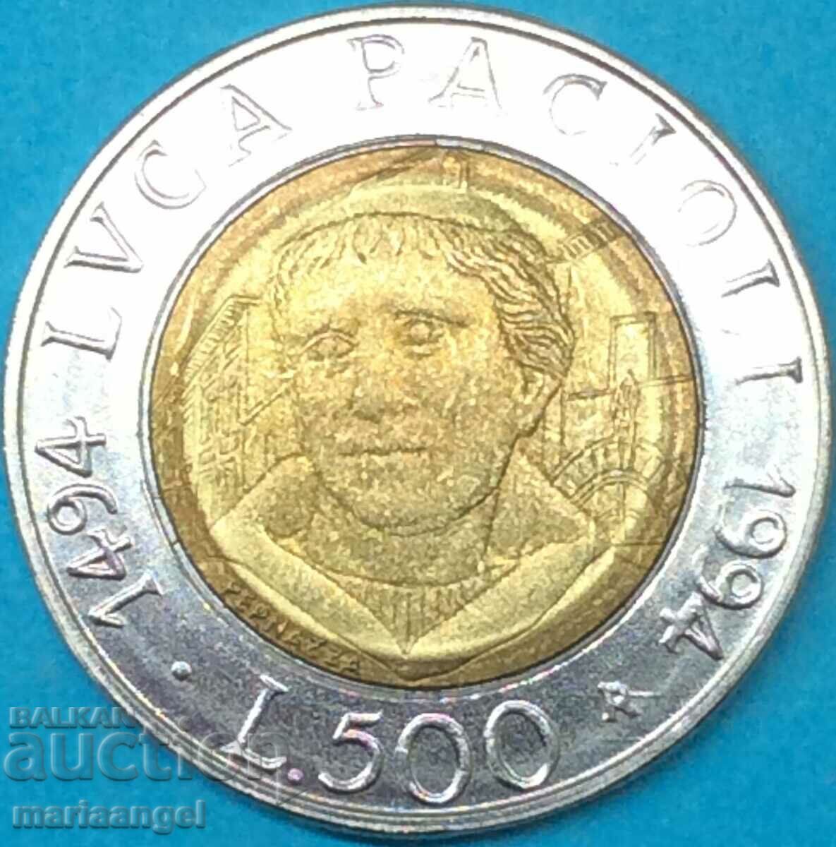 500 lire 1994 Italia 500 lui Luca Pacioli