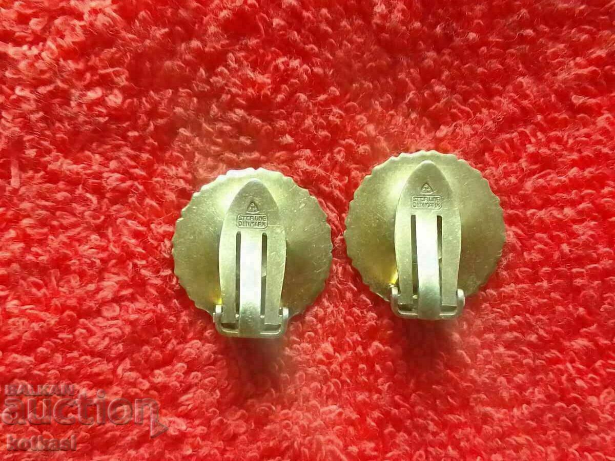 Auction Sterling Silver DENIMARK 925 S Earrings Gold Plated Flower 3 Pieces Auction Sterling Silver DENIMARK 925 S Earrings Gold Plated Flower 3 Pieces